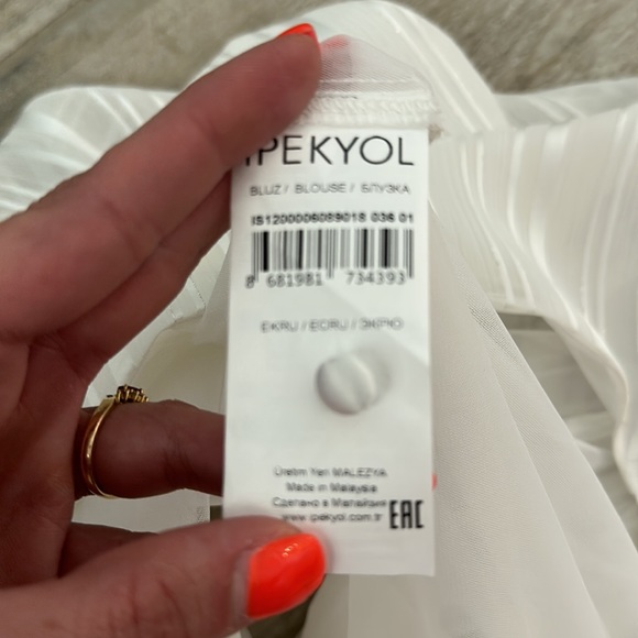 Vici - 2 Layer Sheer White Blouse with Gorgeous Silver Trim - Picture 7 of 7